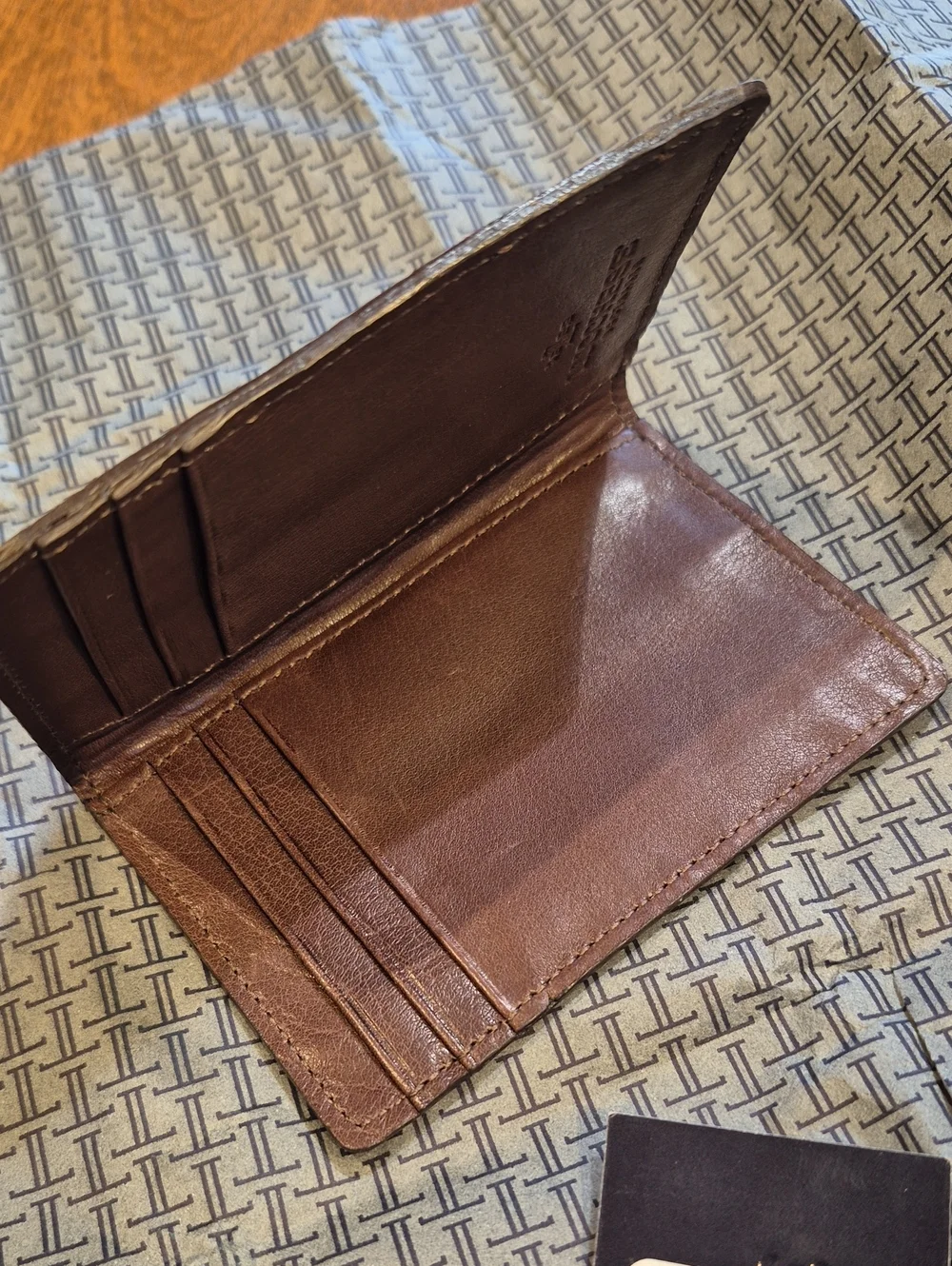 LUCCHESE Bootmaker Crocodile Leather Bifold Wallet Brand New